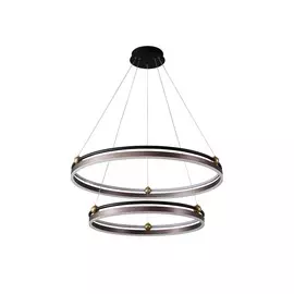 Подвесная люстра с пультом ДУ Crystal Lux FERNANDO SP123W LED D600+800 COFFEE/BLACK
