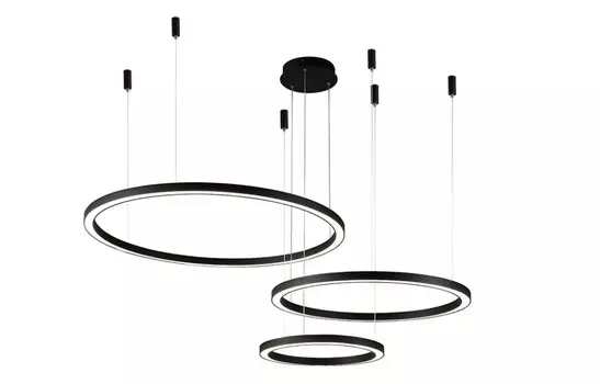 Подвесная люстра с пультом ДУ Crystal Lux FORTUNA SP158W LED D400+600+800 BLACK