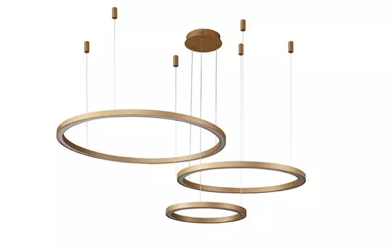 Подвесная люстра с пультом ДУ Crystal Lux FORTUNA SP158W LED D400+600+800 GOLD