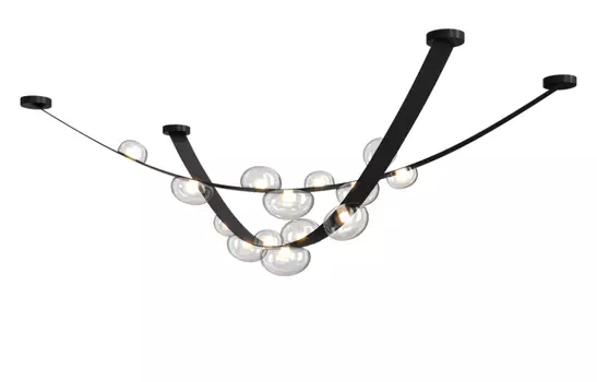 Подвесной светильник Crystal Lux BOSQUE SP7 L3000 BLACK/TRANSPARENT