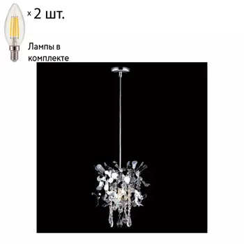 Подвесной светильник Crystal Lux с лампочками Romeo SP2 Chrome D250+Lamps E14 Свеча