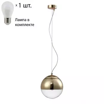 Подвесной светильник Crystal Lux с лампочкой HELADO SP1 D200 GOLD+Lamps E27 P45