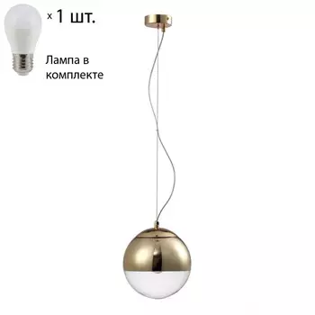 Подвесной светильник Crystal Lux с лампочкой HELADO SP1 D200 GOLD+Lamps E27 P45