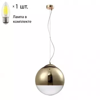 Подвесной светильник Crystal Lux с лампочкой HELADO SP1 D300 GOLD+Lamps E27 Свеча