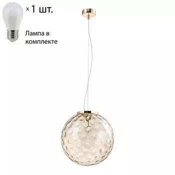 Подвесной светильник Crystal Lux с лампочкой MAYO SP1 D300 GOLD/AMBER+Lamps E27 P45