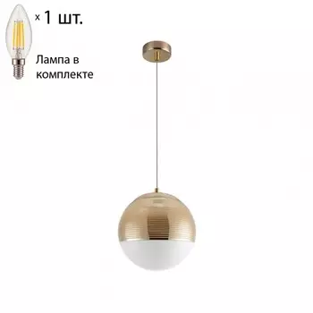 Подвесной светильник Crystal Lux с лампочкой Optima SP1 Gold D200+Lamps E14 Свеча