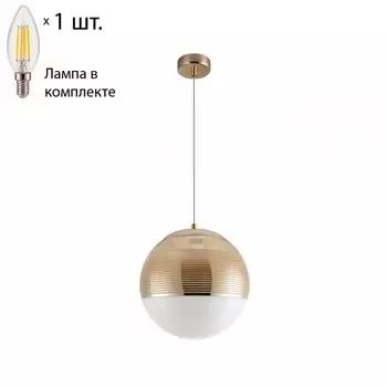 Подвесной светильник Crystal Lux с лампочкой Optima SP1 Gold D300+Lamps E14 Свеча