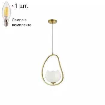 Подвесной светильник Odeon Light Waterlily с лампочкой 4873/1+Lamps E14 Свеча