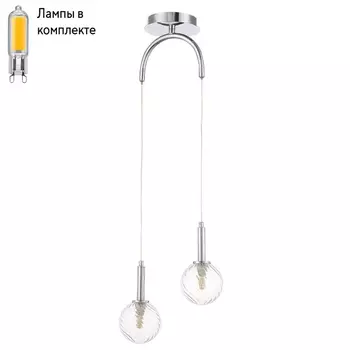 Подвесной светильник с лампочками CRYSTAL LUX Luxury SP2 Chrome+Lamps