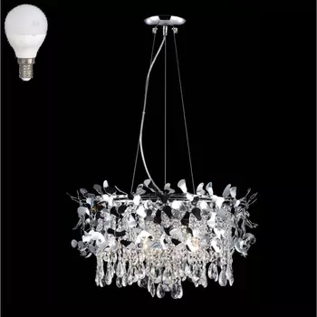 Подвесной светильник с лампочками CRYSTAL LUX Romeo SP6 Chrome D600+Lamps