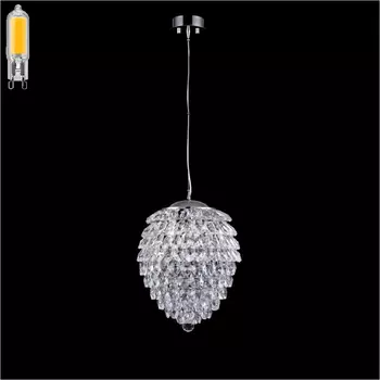 Подвесной светильник с лампочками CRYSTAL LUX CHARME SP4 CHROME/TRANSPARENT+Lamps