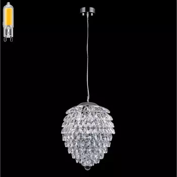 Подвесной светильник с лампочками CRYSTAL LUX CHARME SP6 CHROME/TRANSPARENT+Lamps