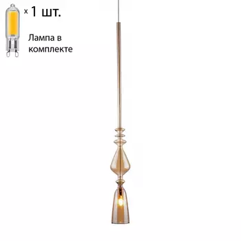 Подвесной светильник с лампочкой CRYSTAL LUX LUX NEW SP1 B AMBER+Lamps