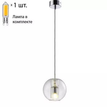 Подвесной светильник с лампочкой CRYSTAL LUX BELEZA SP1 B CHROME+Lamps