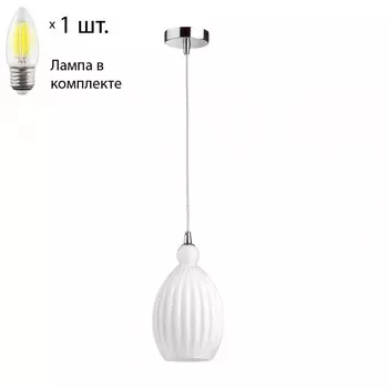 Подвесной светильник с лампочкой Odeon Light Storzo 4775/1+Lamps Е27 Свеча