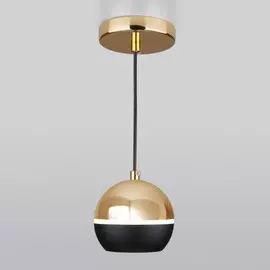 Подвесной светодиодный светильник Elektrostandard DLS023 9W 4200K черный/золото (a047804)