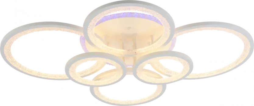 Потолочная диммируемая люстра с пультом ДУ Profit Light 8448/6 WHT 168W+8W RGB