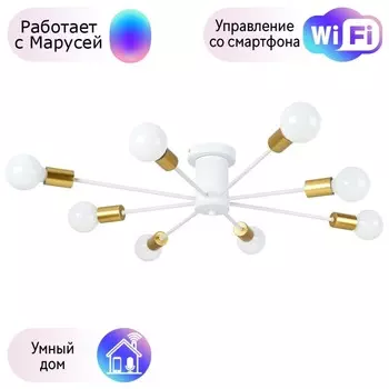 Потолочная люстра Arte Lamp Alastor с поддержкой Маруся A6702PL-8WH-М