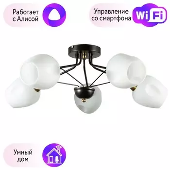 Потолочная люстра Arte lamp Brighton с поддержкой Алиса A2706PL-5CK-A