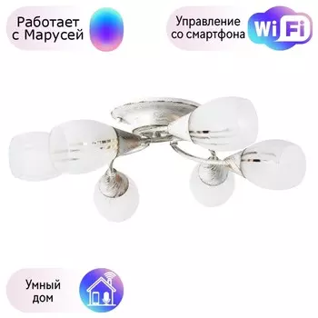Потолочная люстра Arte lamp Penny с поддержкой Маруся A2701PL-6WG-М