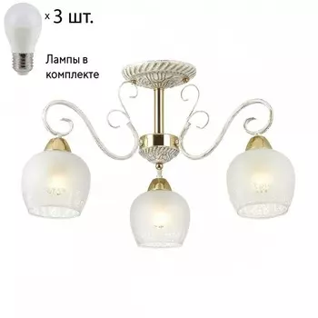 Потолочная люстра Lumion Biancopa с лампочками 3505/3C+Lamps E27 P45