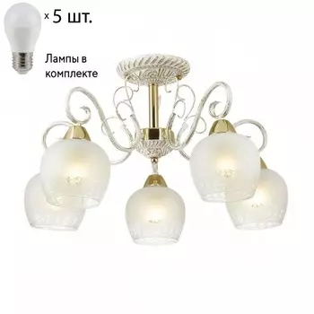 Потолочная люстра Lumion Biancopa с лампочками 3505/5C+Lamps E27 P45