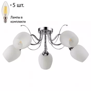 Потолочная люстра Lumion Marcela с лампочками 4594/5C+Lamps E14 Свеча