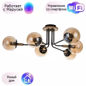 Потолочная люстра Oxford Arte lamp с поддержкой Маруся A2716PL-6BK-М