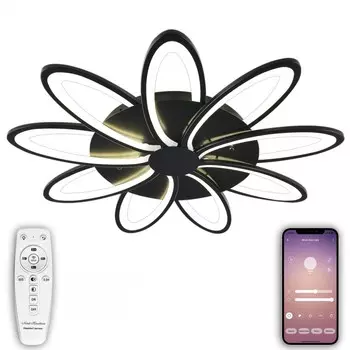 Потолочная люстра Потолочная люстра с Bluetooth и пультом ДУ Natali Kovaltseva HIGH-TECH LED LAMPS 82009 BLACK