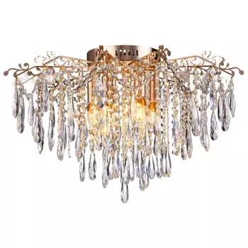 Потолочная люстра с хрусталем Natali Kovaltseva VENERE 81432/6C GOLD