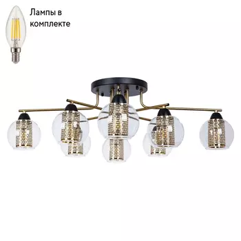 Потолочная люстра с лампочками Arte lamp A7045PL-8BK+Lamps