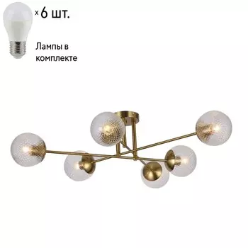 Потолочная люстра с лампочками F-Promo Wiggly 3052-6P+Lamps E27 P45