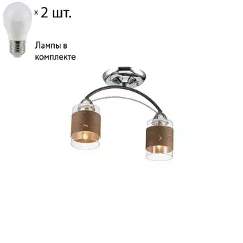 Потолочная люстра с лампочками Lumion Filla 3030/2C+Lamps E27 P45