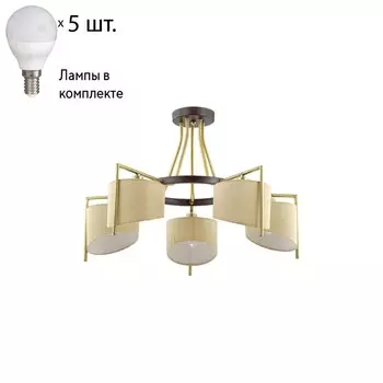 Потолочная люстра с лампочками Lumion Karen 3750/5C+Lamps E14 P45