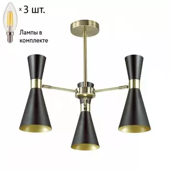 Потолочная люстра с лампочками Lumion Quinn 3662/3C+Lamps E14 Свеча
