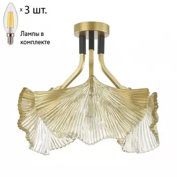 Потолочная люстра с лампочками Odeon Light Ventaglio 4870/3C+Lamps E14 Свеча