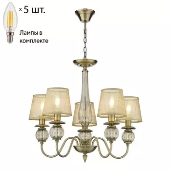 Потолочная люстра с лампочками Velante 302-503-05+Lamps E14 Свеча