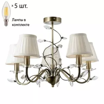 Потолочная люстра с лампочками Velante 378-507-05+Lamps E14 Свеча
