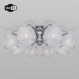 Потолочная люстра с управлением по Wi-Fi Eurosvet Fabiola 60124/8 хром Smart (60109/8) (a053986)