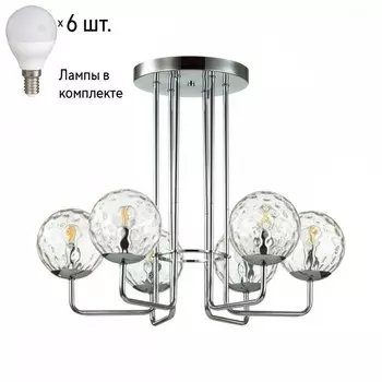 Потолочная люстра Verasa Odeon Light с лампочками 4982/6C+Lamps E14 P45