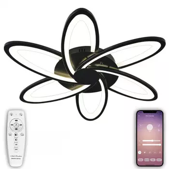 Потолочная светодиодная люстра с Bluetooth и пультом Natali Kovaltseva HIGH-TECH LED LAMPS 82008 BLACK