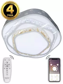 Потолочная светодиодная люстра с пультом ДУ, управление со смартфона и планшета Natali Kovaltseva TECHNOLOGY STYLE 71025/1W