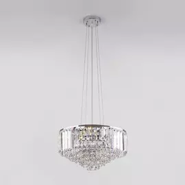 Потолочно-подвесная люстра Евросвет Torreta 10105/5 хром/прозрачный хрусталь Strotskis a045296