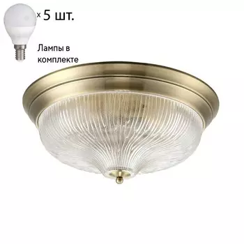 Потолочный светильник Crystal Lux с лампочками Lluvia PL5 Bronze D460+Lamps E14 P45