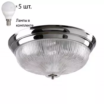 Потолочный светильник Crystal Lux с лампочками Lluvia PL5 Chrome D460+Lamps E14 P45