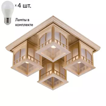 Потолочный светильник с лампочками Velante 513-717-04+Lamps E27 P45