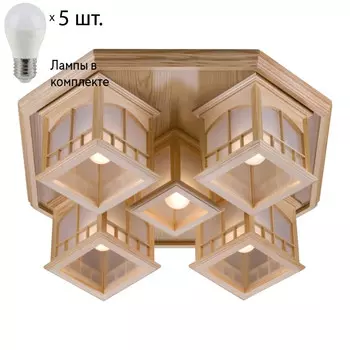 Потолочный светильник с лампочками Velante 513-717-05+Lamps E27 P45