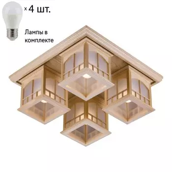 Потолочный светильник с лампочками Velante 513-717-04+Lamps E27 P45