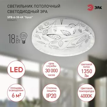 Потолочный светодиодный светильник ЭРА SPB-6-18-4K Syuzi круглый Б0054073