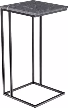 Придиванный столик Loft 35x35см, серый мрамор с чёрными ножками Bradex Home RF 0355